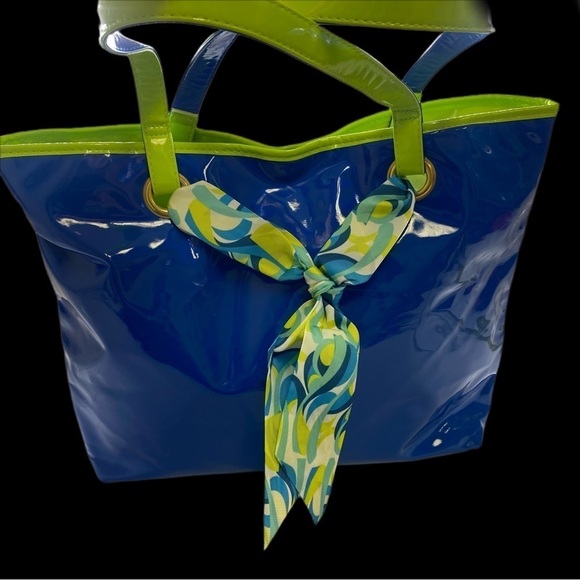 Large Blue and Green Shoulder Strap Purse - Picture 1 of 10